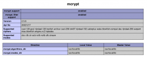 mcrypt on phpinfo