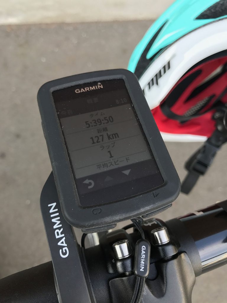 GARMINの走行距離は事前のルート通り127kmほど